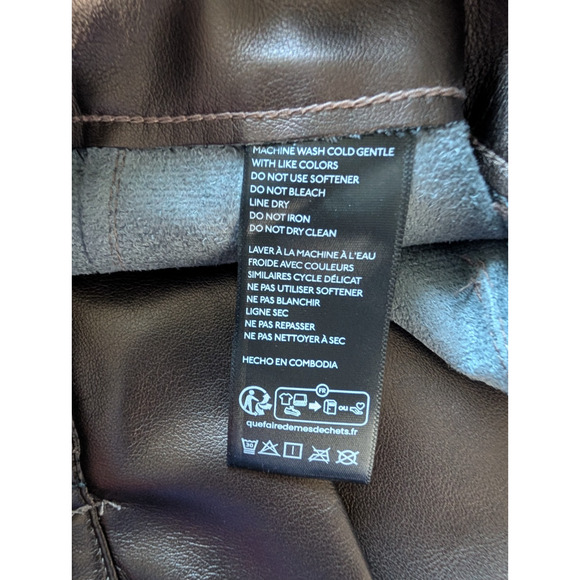 NWT Maeve The Colette Cropped Wide-Leg Faux Leather Pants Sz 29P Brown #7E505 - Picture 10 of 11